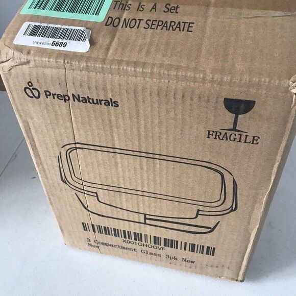 Prep Naturals Glass Meal Prep Containers 3 Pack Clear Cf139 - Picture 7 of 7